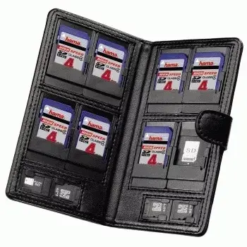 Hama „Vegas“ dėklas SD/microSD atminties kortelėms Koskin juodos spalvos