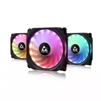 Chieftec CF-3012-RGB aušinimo sistemos komplektas, kompiuterio korpuso ventiliatorius 12 cm, juodas