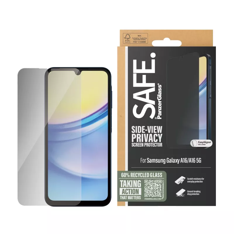 PanzerGlass SAFE. by ® Privatumo apsauginis stiklas Samsung Galaxy A16 | A16 5G | Ultra-Wide Fit