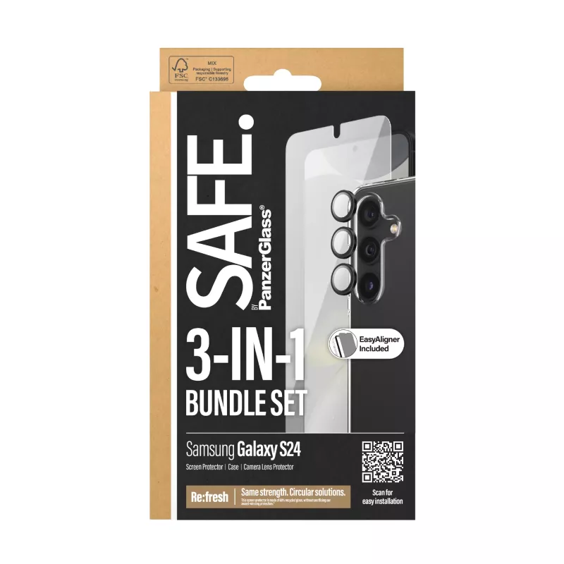 PanzerGlass SAFE. by ® 3-in-1 apsaugos rinkinys Samsung Galaxy S24