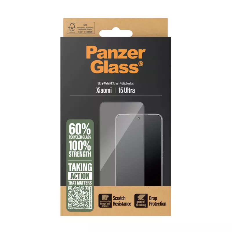 PanzerGlass apsauginis stiklas Xiaomi 15 Ultra Ultra-Wide Fit, atsparus įbrėžimams ir smūgiams