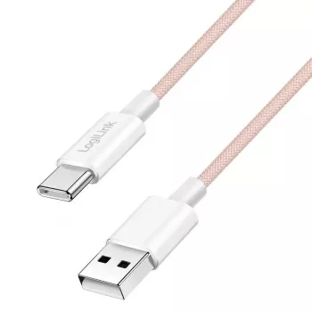 LogiLink USB 2.0 Type-C laidas C/M į A/M 60W rožinis 1,5 m