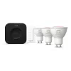 Philips Hue White and colour ambience pradinis rinkinys: 3 GU10 lemputės + reguliatorius + Bridge Pro