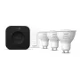 Philips Hue White and colour ambience pradinis rinkinys: 3 GU10 lemputės + reguliatorius + Bridge Pro