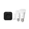 Philips Hue White and colour ambience pradinis rinkinys: 2 E27 išmaniosios lemputės + reguliatoriaus jungiklis + Bridge Pro