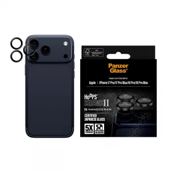 PanzerGlass® Hoops® Ceramic II kameros lęšių apsauga, skirta iPhone 17 Pro | iPhone 17 Pro Max | iPhone 16 Pro | 16 Pro Max