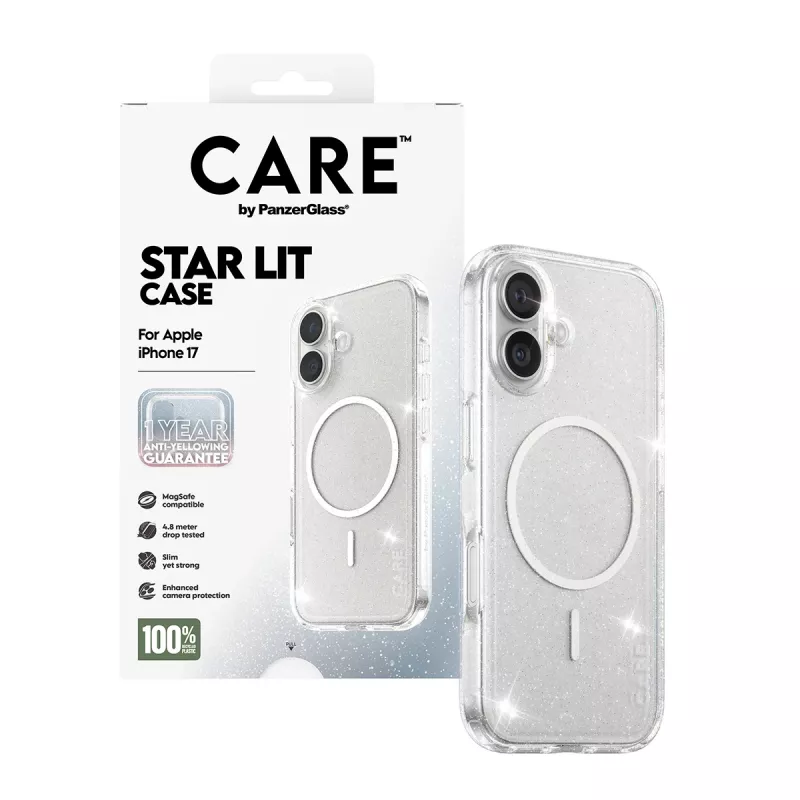 PanzerGlass CARE by Flagship Case Urban Explorer Star Lit White MagSafe dėklas iPhone 17