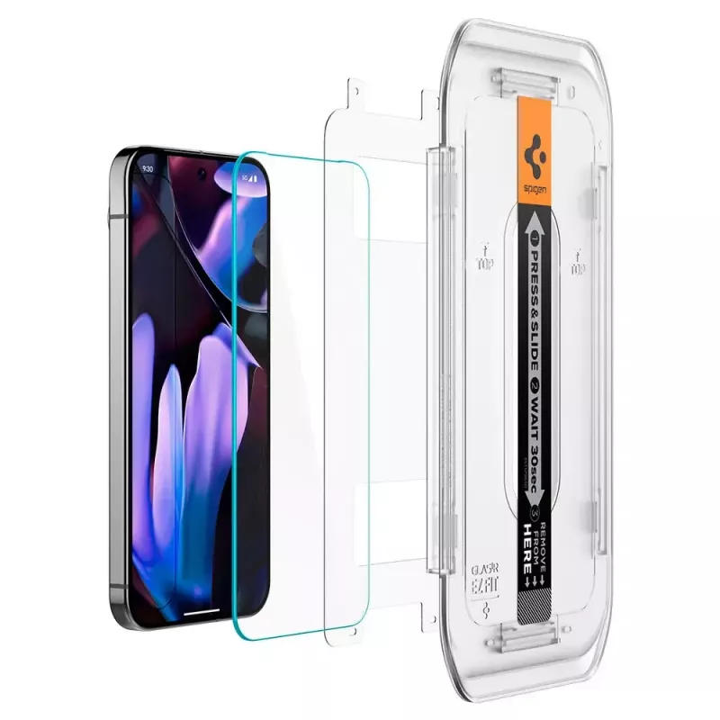 Spigen stiklinis ekrano apsauginis stikliukas EZ Fit GLAS.tR Slim, skirtas Google Pixel 9 / 9 Pro