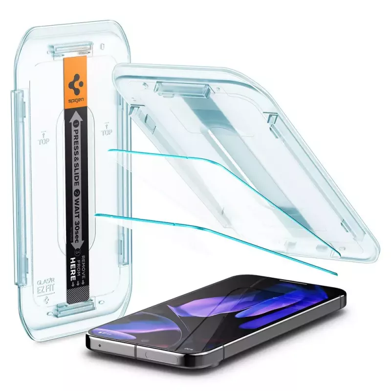 Spigen stiklinis ekrano apsauginis stikliukas EZ Fit GLAS.tR Slim, skirtas Google Pixel 9 / 9 Pro