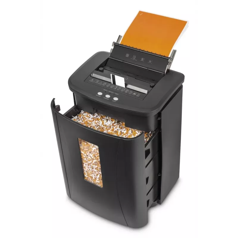 Popieriaus smulkintuvas Hama Safe Auto M1200, mikro pjūvis, 60 dB, 22,5 cm, juodas
