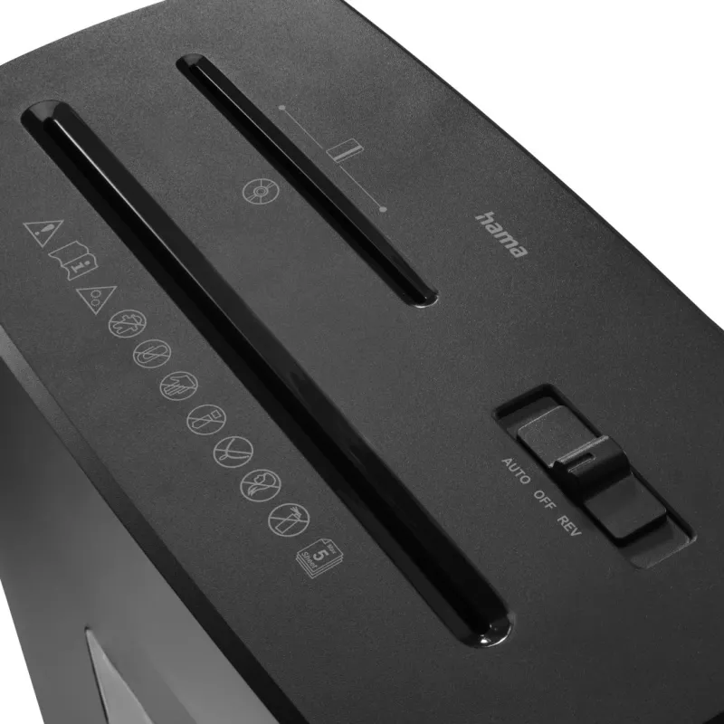 Popieriaus smulkintuvas Hama Prime M50CD-B, mikro pjūvis, 68 dB, 22 cm, juodas