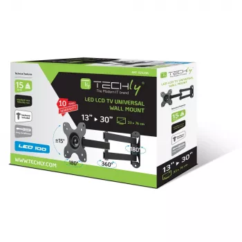 Techly sieninis laikiklis LCD LED 13-30 colių, pasukamas, 2 jungtys, juodas ICA-LCD 923B