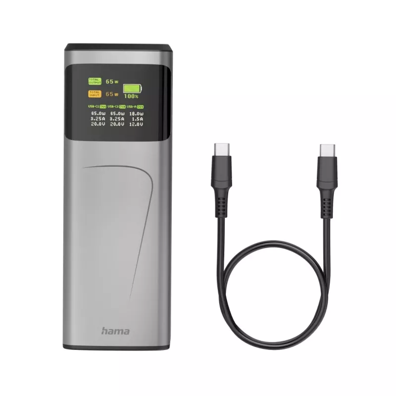 Hama High Power 20000 mAh pilka – nešiojamas greitasis įkroviklis