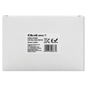 Vienfazis elektros energijos skaitiklis QOLTEC 50887 1 fazė 230V LCD plonas