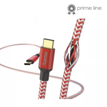 Hama Reflective USB kabelis USB 2.0 1,5 m USB-C raudonas