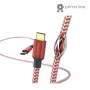 Hama Reflective USB kabelis USB 2.0 1,5 m USB-C raudonas