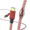 Hama Reflective USB kabelis USB 2.0 1,5 m USB-C raudonas