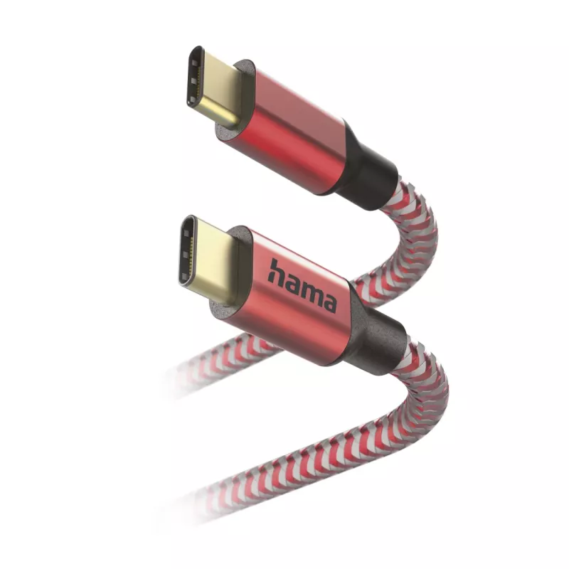 Hama Reflective USB kabelis USB 2.0 1,5 m USB-C raudonas