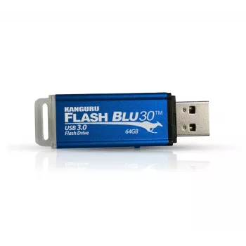 Kanguru FlashBlu30 SuperSpeed USB3.0 64GB |Saugus USB atmintukas| Fizinis rašymo apsaugos jungiklis | Suderinamas su Windows „Ready Boost“