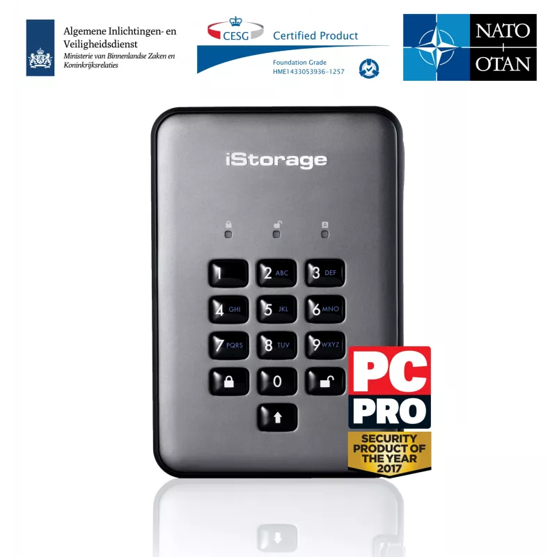 HDD iStorage diskAshur PRO2 1TB USB 3.2