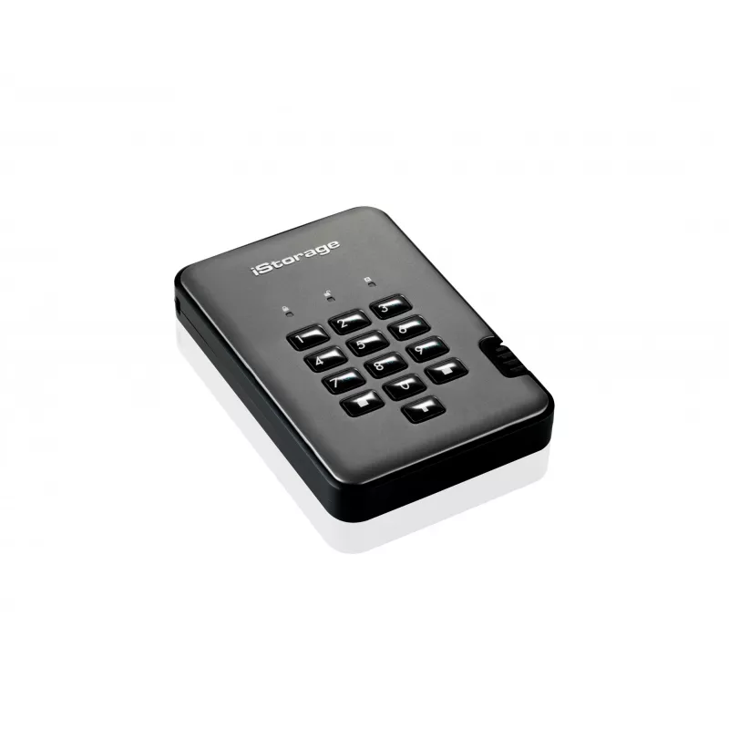 iStorage diskAshur PRO2 512GB 2,5 colio SSD išorinis diskas su USB 3.2 ir PIN klaviatūra IS-DAP2-256-SSD-512-C-G