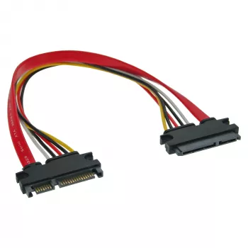 InLine SATA duomenų + maitinimo kabelis SATA 6Gb/s vyriškas / moteriškas 0,50 m