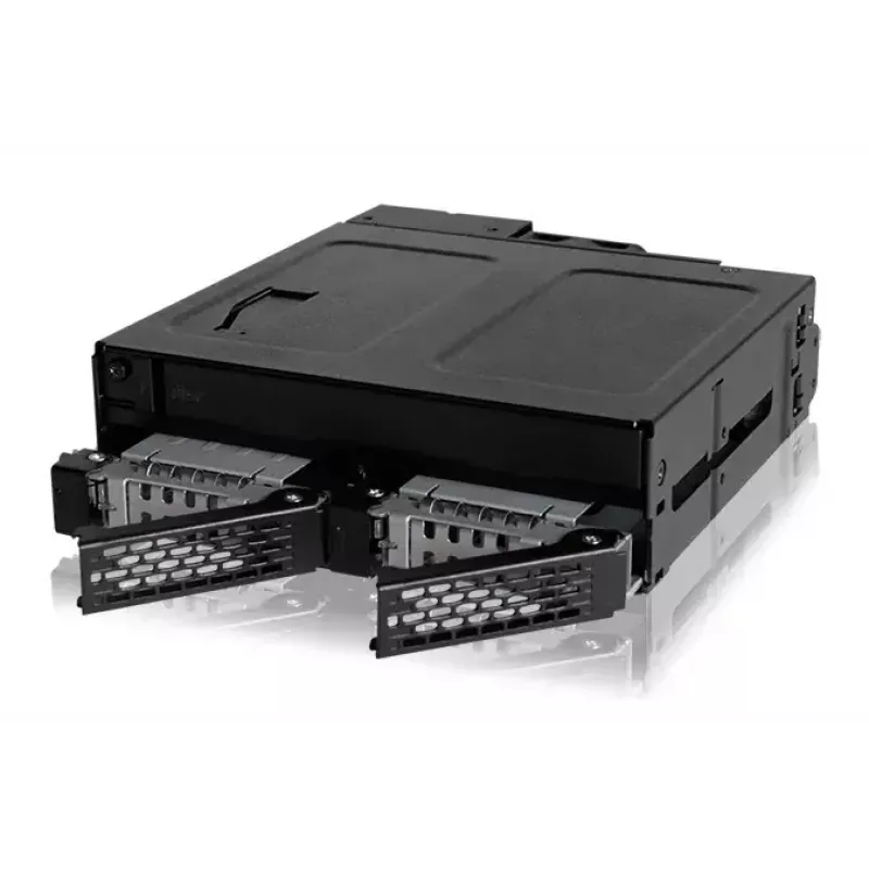 Plokštė 5.25 inch su dviem 2.5 inch karštai keičiamais krepšeliais ir optiniu disku Icy Dock MB602SPO-B