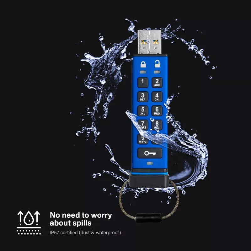 iStorage datAshur PRO 128GB USB Type-A šifruotas atmintukas (IS-FL-DA3-256-128)