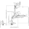 InLine Workstation stalinis laikiklis su pakėlimu, judinamas, iki 81 cm (32 col.) / 9 kg