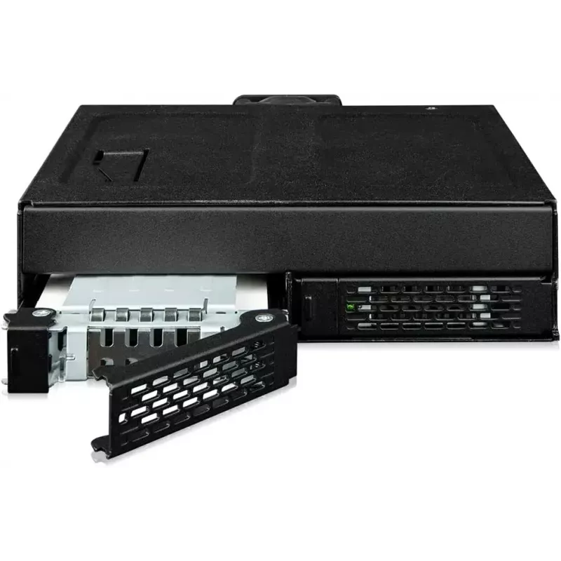ICY DOCK ToughArmor MB105VP-B – U.2 į SlimSAS NVMe adapterinis korpusas, PCIe 4.0, 2x 2,5 colio diskams + 1x 5,25 colio lizdas
