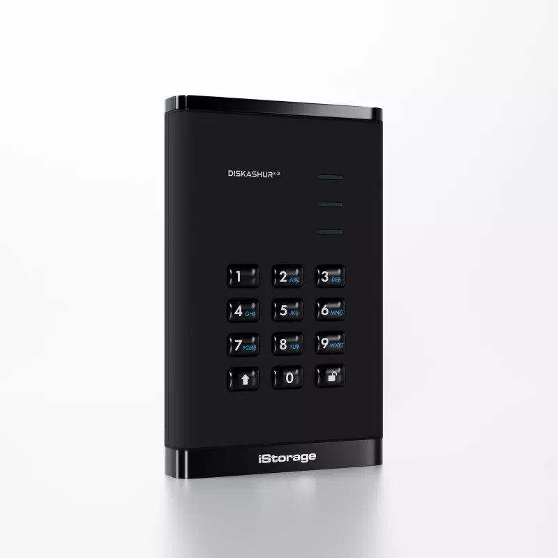 iStorage diskAshur³ 2TB juodas | Saugus nešiojamasis kietasis diskas