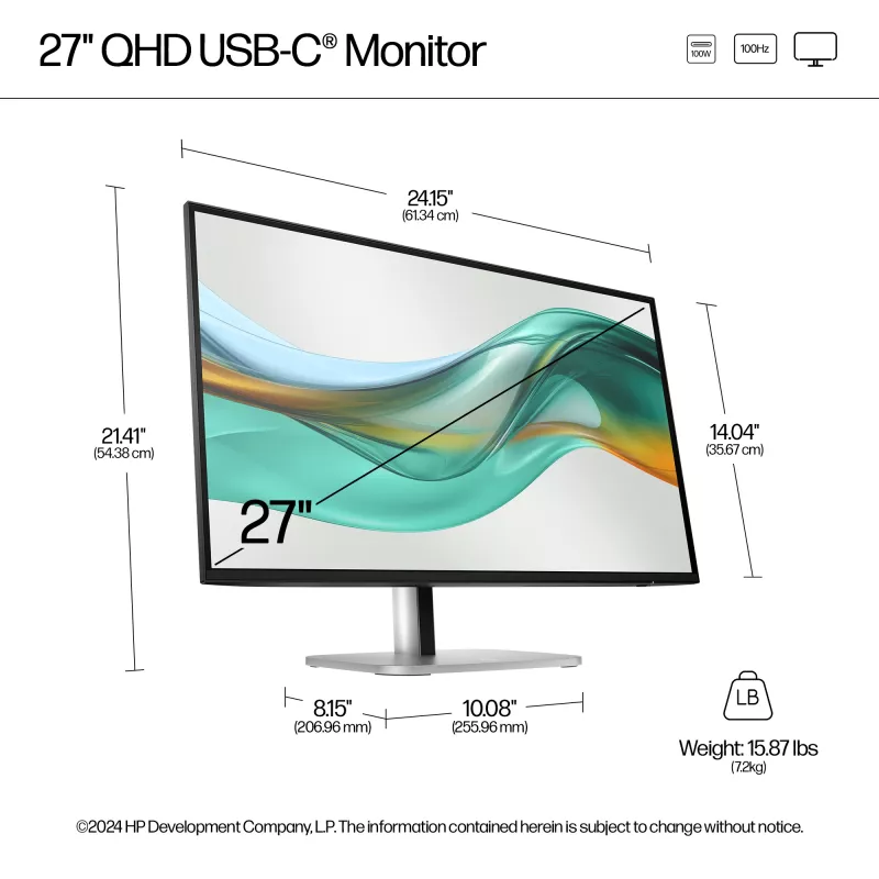 HP Series 5 Pro 27 colių QHD USB-C Monitorius - 527pu