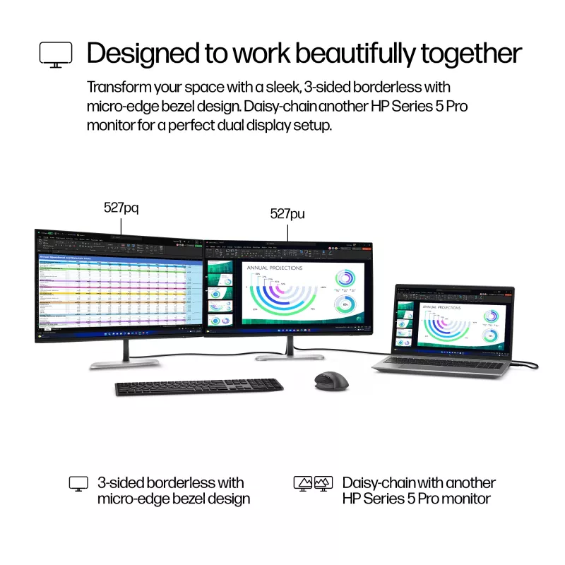 HP Series 5 Pro 27 colių QHD USB-C Monitorius - 527pu
