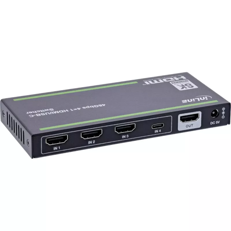 InLine 57885B HDMI jungiklis su USB-C, 8K
