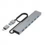 Hama 00200137 USB 3.2 Gen 1 (3.1 Gen 1) tipo A + tipo C 7 prievadų šakotuvas, 5000 Mbit/s, antracitas