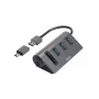 Hama 00200140 USB 3.2 Gen 1 dokų stotelė / USB šakotuvas su kortelių skaitytuvu, antracito juoda