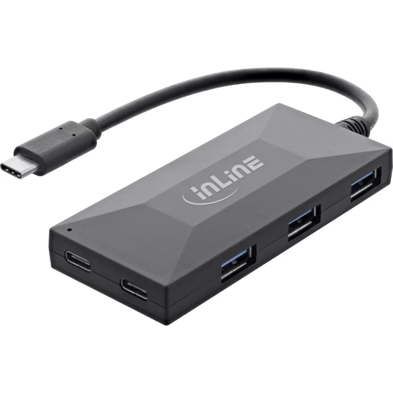 InLine USB 3.2 Gen.1 Hub, USB-C į 2 USB-C ir 3 USB-A prievadus, be maitinimo šaltinio