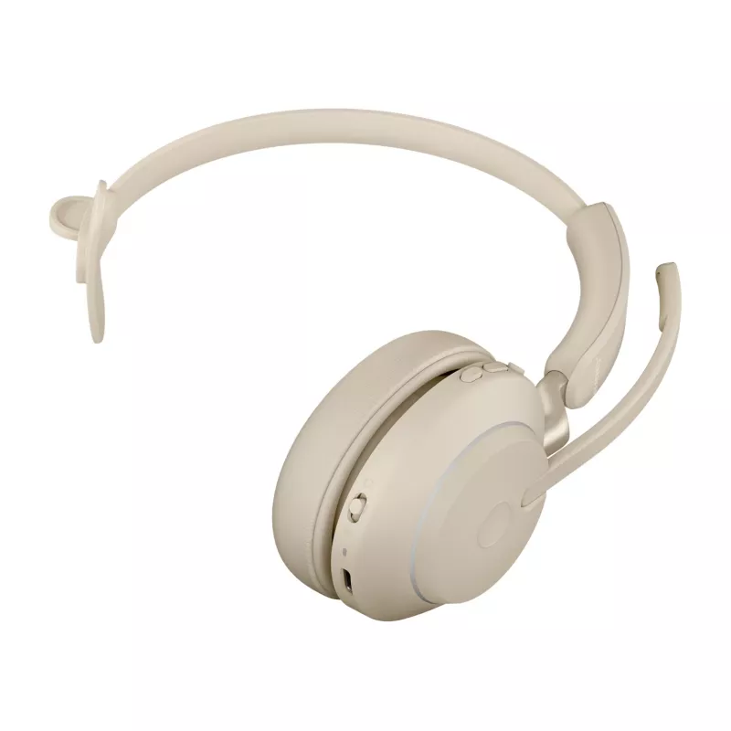 Jabra Evolve2 65 USB-C UC Mono - smėlio spalvos, belaidis ausinių rinkinys biurui