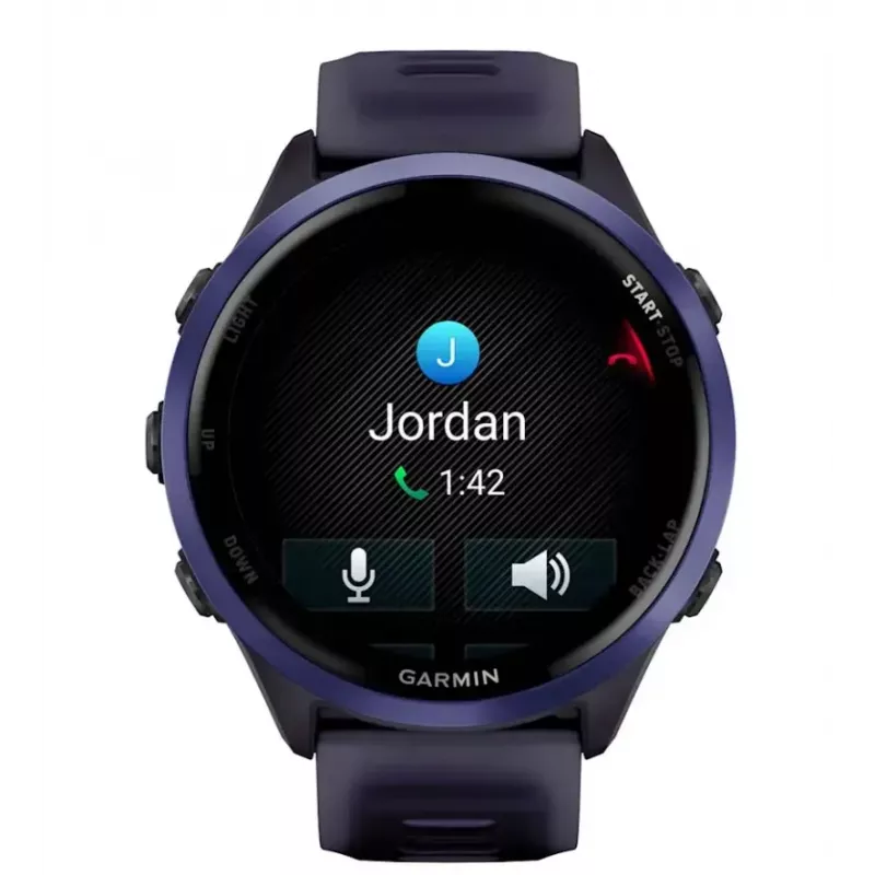 Išmanusis laikrodis GARMIN Forerunner 570 47 mm — 1,4 colio AMOLED 454×454, liečiamas ekranas, Wi‑Fi, GPS, 8 GB, violetinis, 50 g