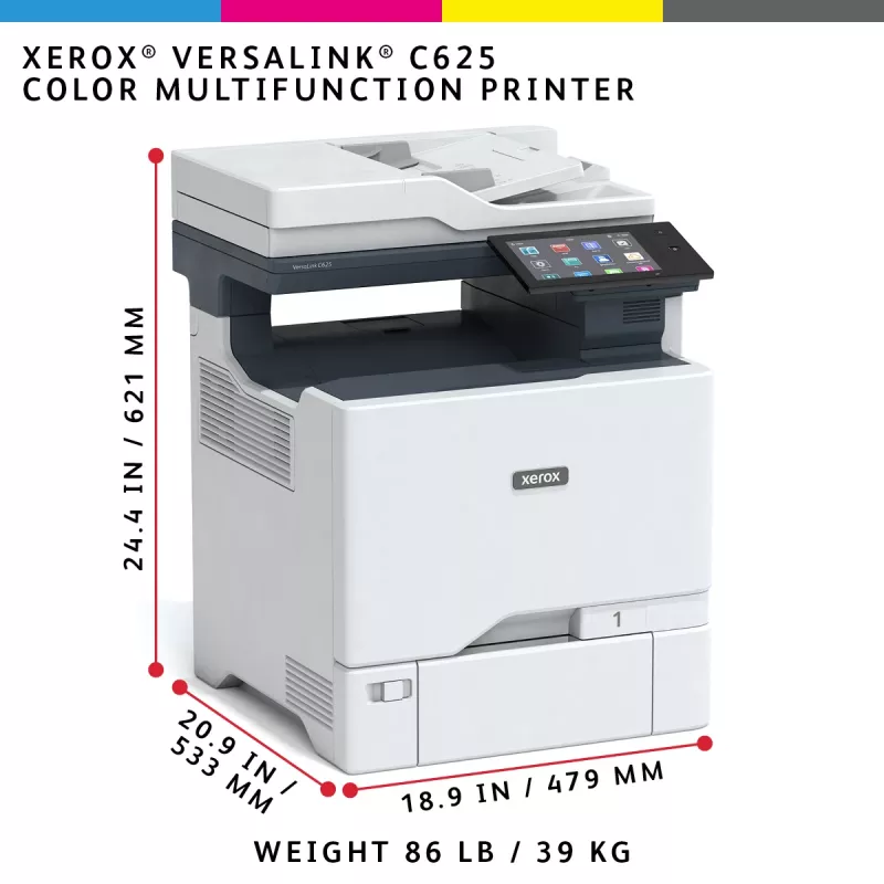 Xerox VersaLink C625 spalvotas daugiafunkcis įrenginys A4, 50ppm, Dvipusis spausdinimas/kopijavimas/nuskaitymas/faksas, PS3, PCL5e/6, 2 padėklai, 650 lapų