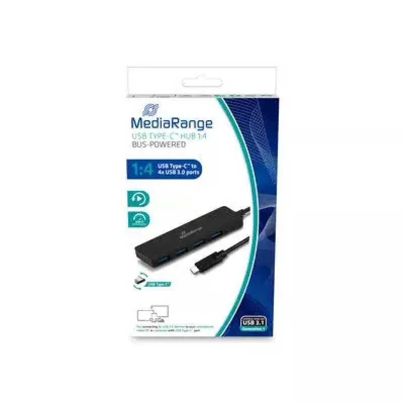 USB šakotuvas MediaRange MRCS508 USB 3.2 Gen 1 Type-C juodas