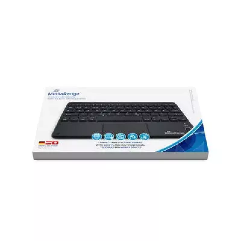 Belaidė klaviatūra MediaRange MROS130 Office Bluetooth QWERTZ vokiška šveicariška juoda