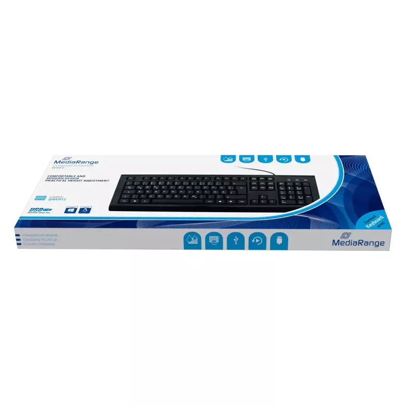 Klaviatūra MediaRange MROS101 Office USB QWERTZ vokiška juoda