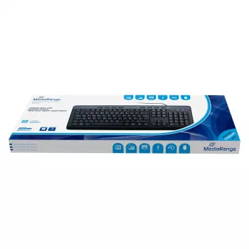Klaviatūra MediaRange MROS102 Universal USB QWERTZ angliška juoda