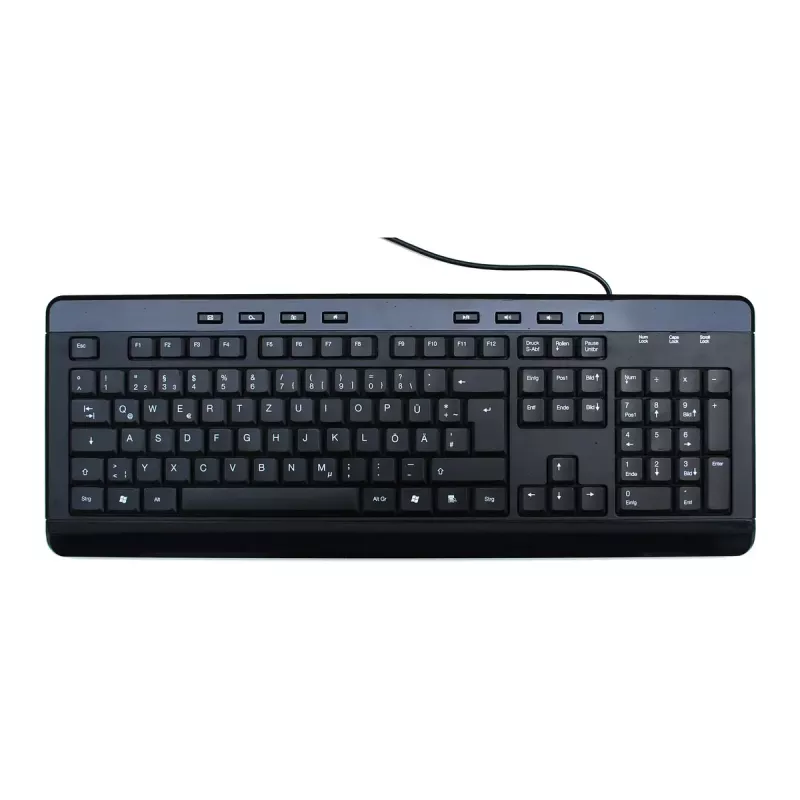 Klaviatūra MediaRange MROS102 Universal USB QWERTZ angliška juoda