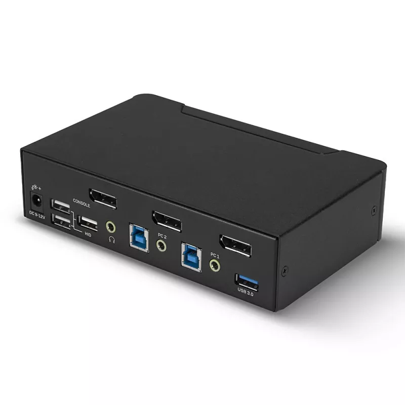 Lindy 2 prievadų DisplayPort 1.4, USB 3.0 ir garso KVM jungiklis