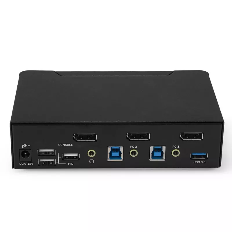 Lindy 2 prievadų DisplayPort 1.4, USB 3.0 ir garso KVM jungiklis