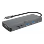 Dokų stotelė ICY BOX IB-DK4040a-CPD — 10-in-1 USB-C, HDMI 4K60Hz, VGA, 3×USB-A, Gigabit LAN, PD 100W, SD/MicroSD, aliuminis