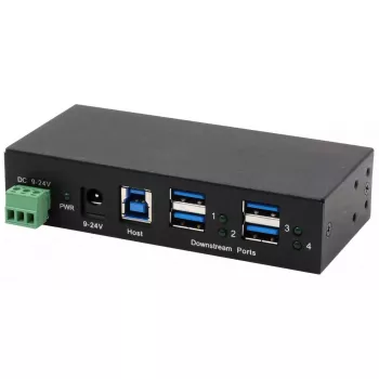 EXSYS EX-11244HMS USB 3.2 Gen 1 Type-B 4 prievadų USB šakotuvas, 5000 Mbit/s, juodas