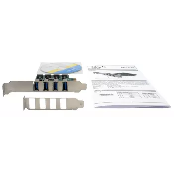 EXSYS EX-11194 4 prievadų USB 3.2 Gen 1 PCIe kortelė su savaiminiu maitinimu 3A Renesas